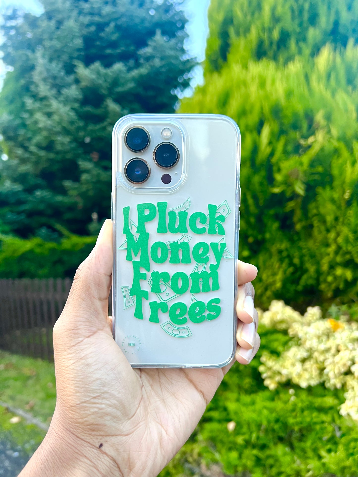 I Pluck Money From Trees (Green) - Clear iPhone Case®