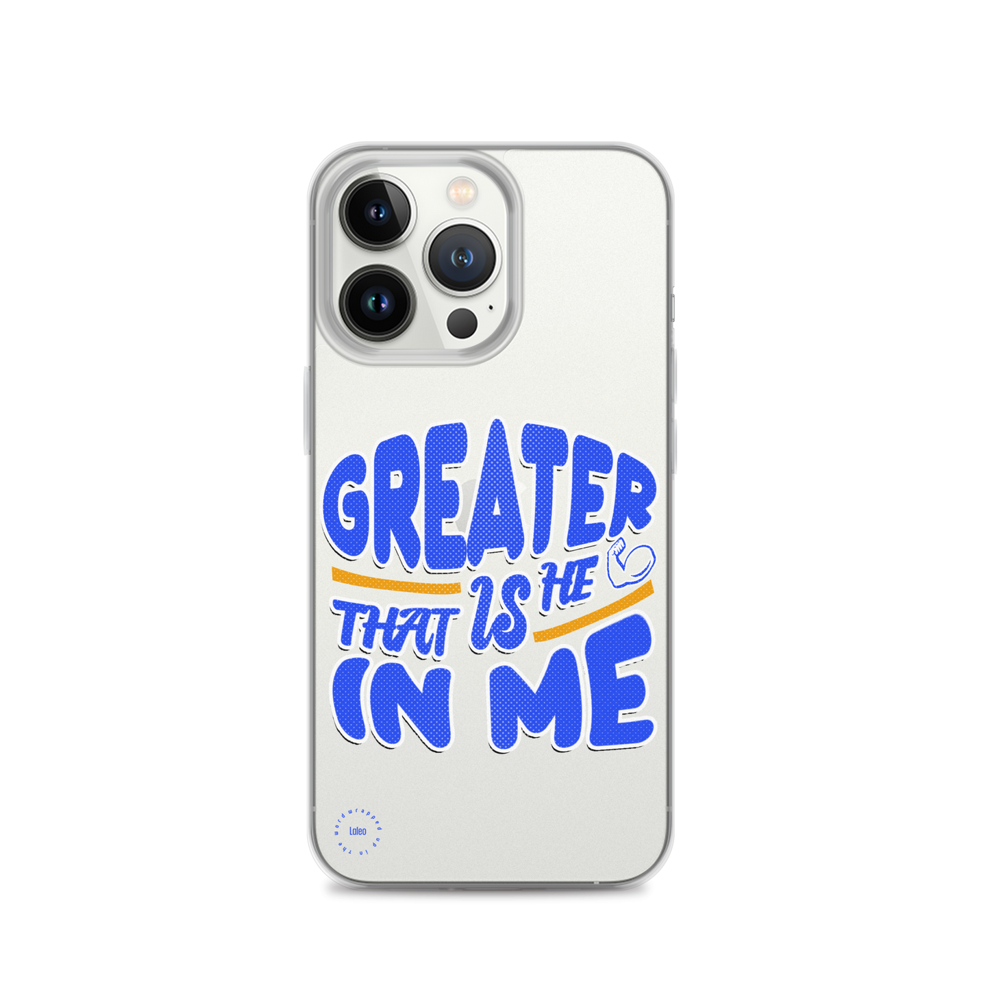 Greater is He (Blue) - Clear iPhone Case