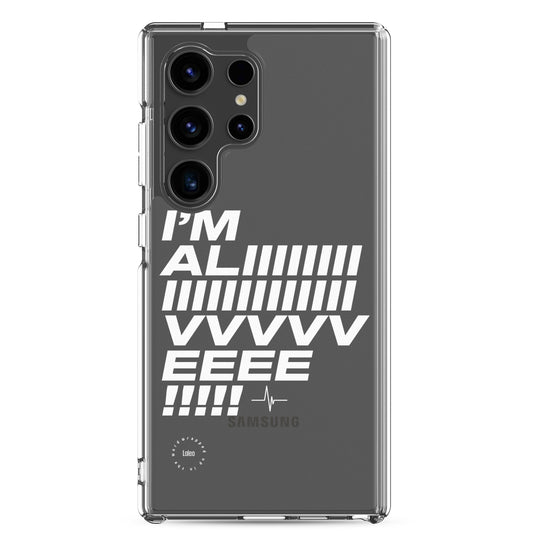 I'm Alive (White) - Clear Samsung Case