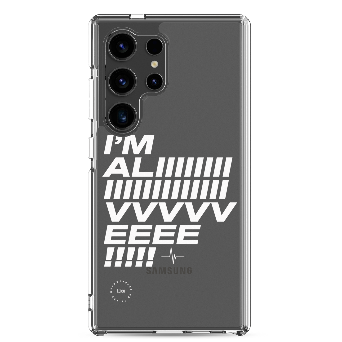 I'm Alive (White) - Clear Samsung Case